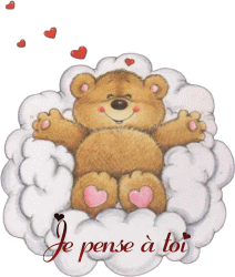 Gif animé je pense à toi ourson